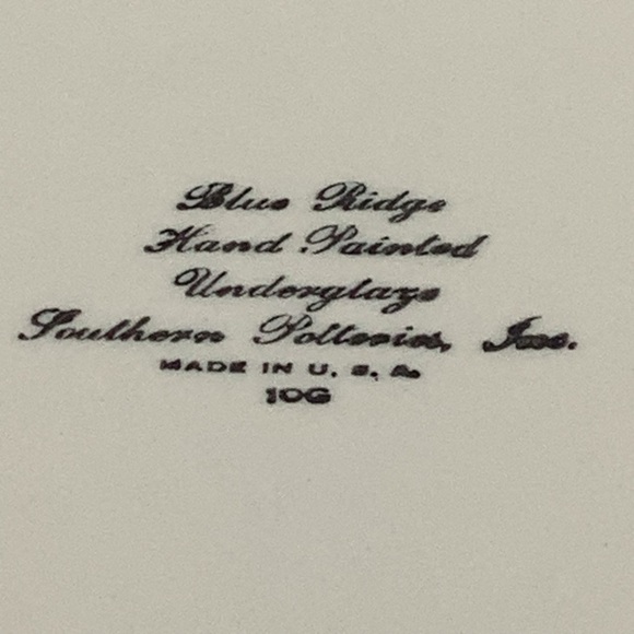 Southern Potteries Blue Ridge Hand Painted 12” Round Platter - Picture 13 of 14